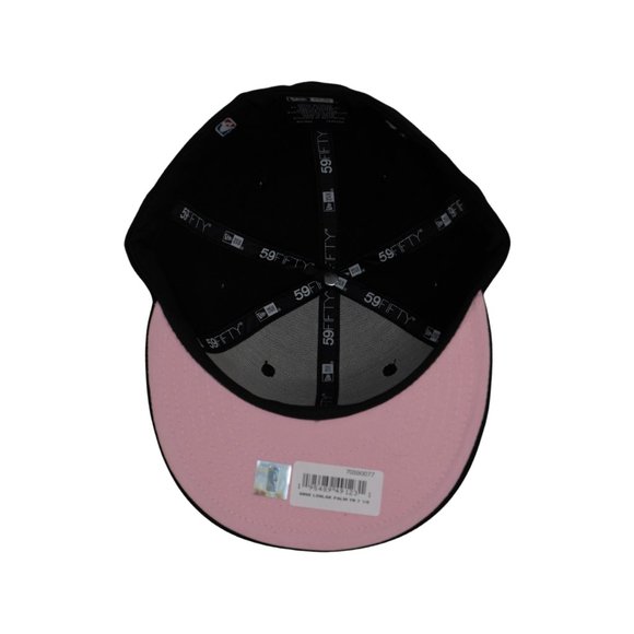 Los Angeles Lakers New Era Fitted Hat Icon Pink Undervisor 59FIFTY Black 7 +size - Picture 10 of 12